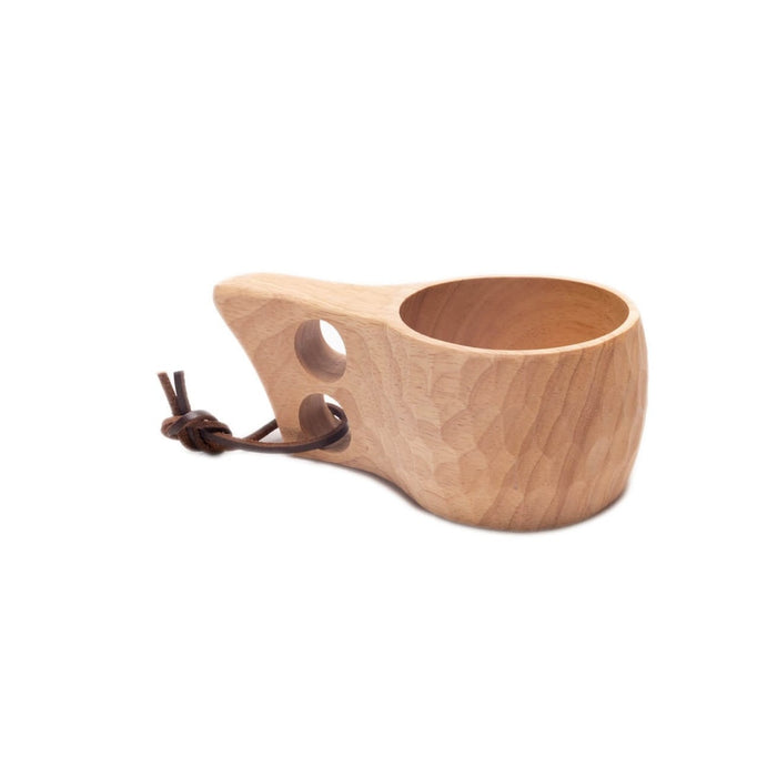 Grennn play bowl wood round-ribbed- 2 ring handle