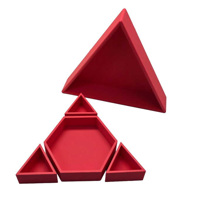 Grennn inlegdriehoek 'mandigo' pastel rood