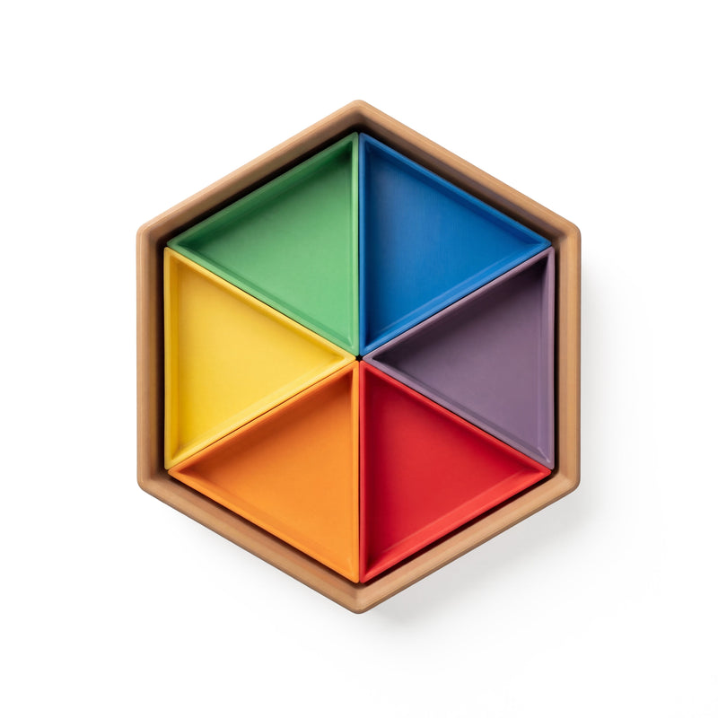 Grennn speelbak Mandigo inclusief 6 inleg driehoeken regenboog