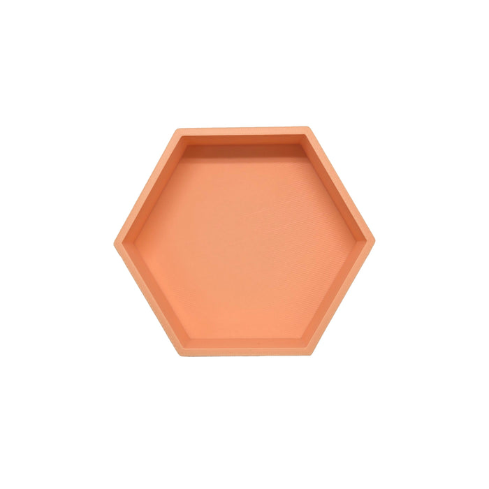 Grennn speelbakje 'mandigo' pastel oranje zeshoekig (H7)