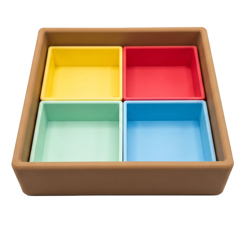 Grennn speelbak vierkant inclusief 6 inleg vierkanten pastel