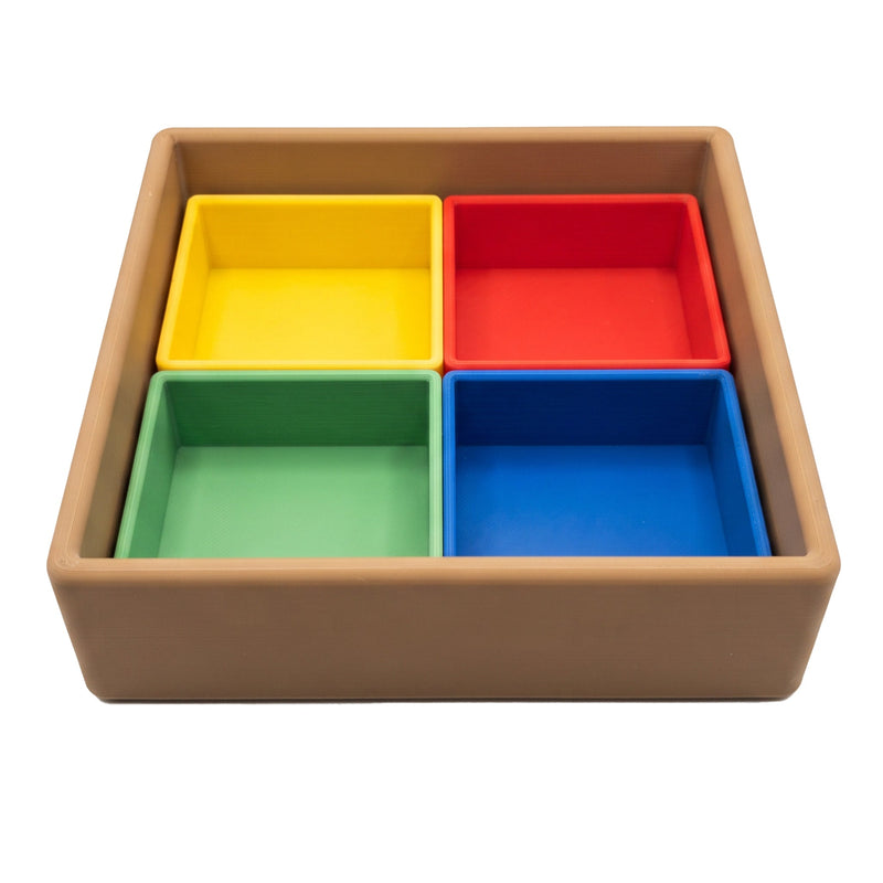 Grennn speelbak vierkant inclusief 6 inleg vierkanten regenboog