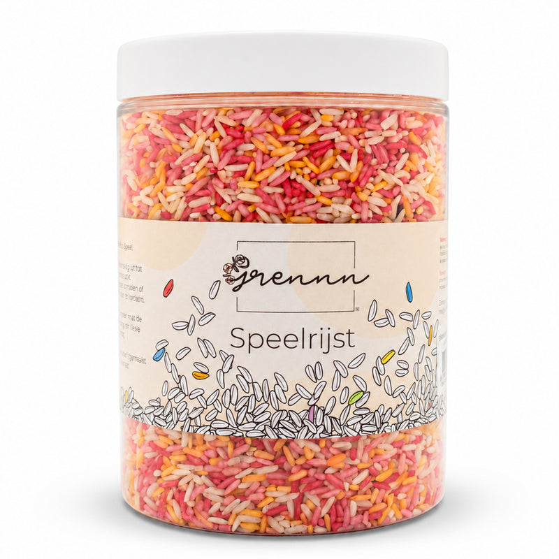 Grennn speelrijst pink flower mix