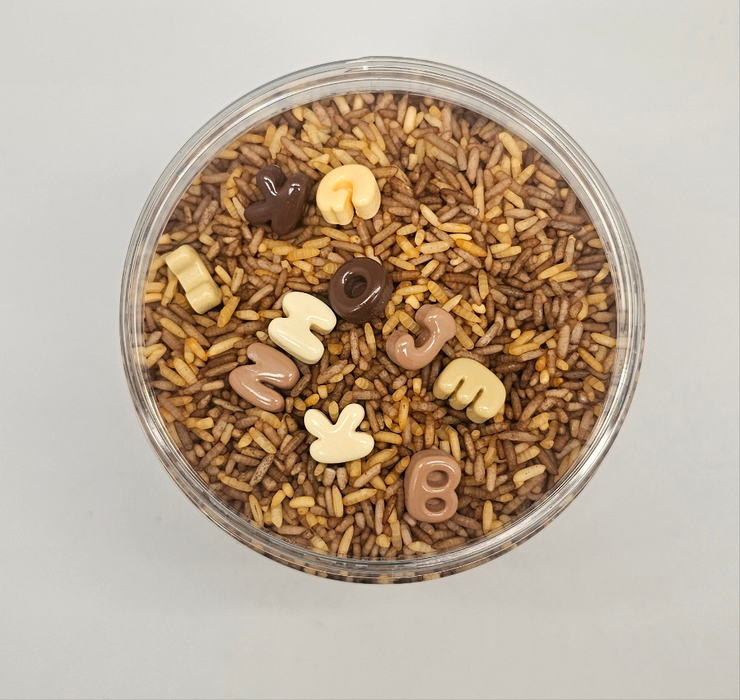 Grennn speelrijst chocolade letter 750 limited edition