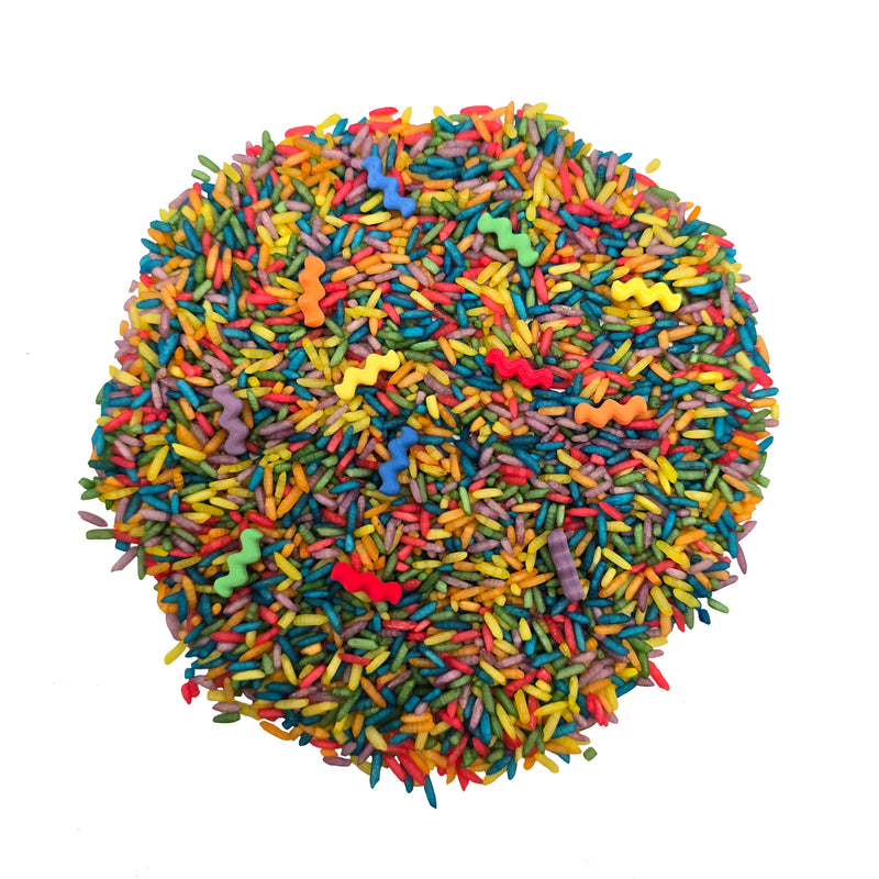 Grennn speelrijst 'wave' regenboog 750 gram