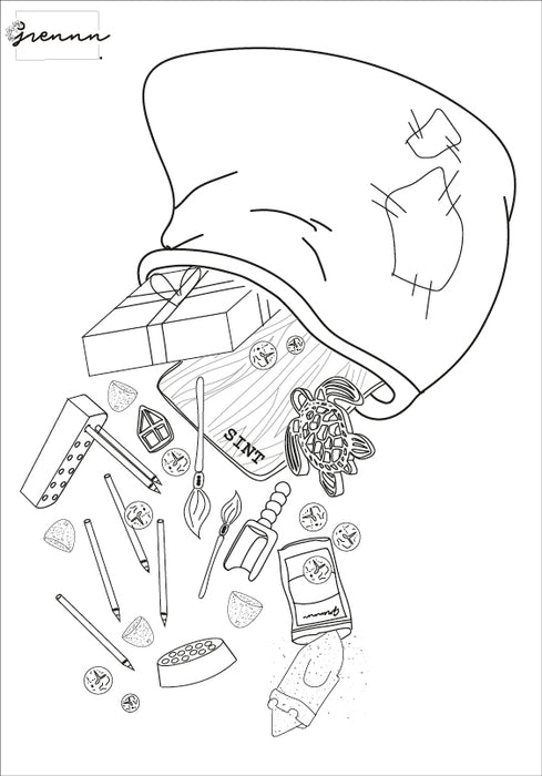 Grennn coloring page Sinterklaas