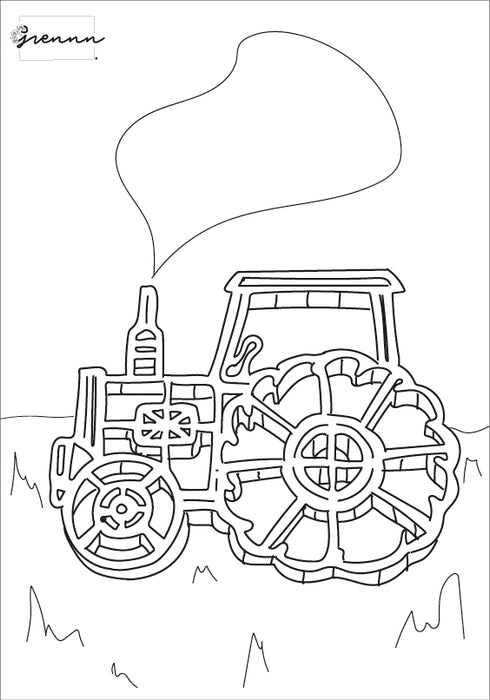 Grennn kleurplaat tractor
