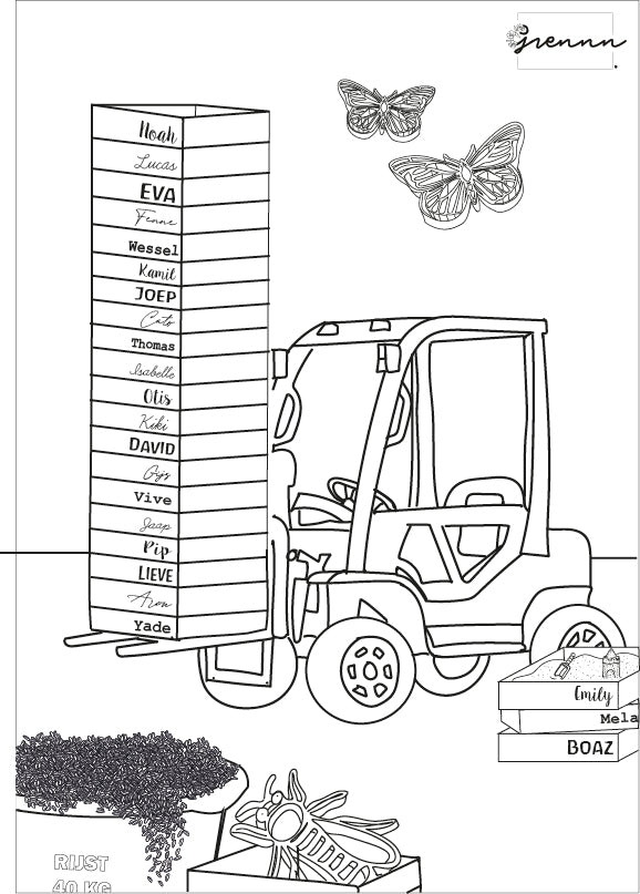 Grennn kleurplaat heftruck