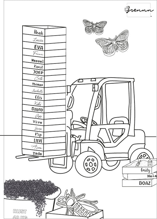 Grennn coloring page forklift