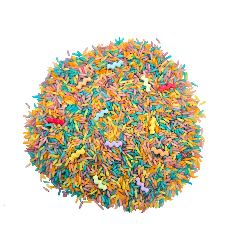 Grennn speelrijst 'wave' pastel 750 gram