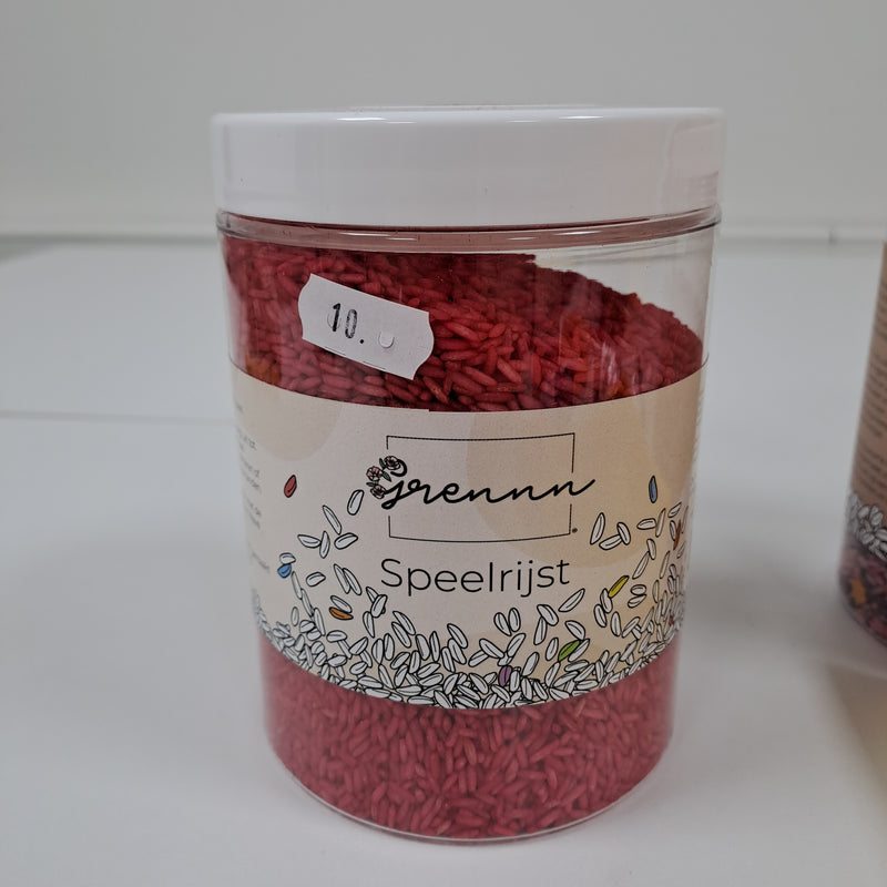 10- Grennn speelrijst bordeaux rood 750 gram- demo