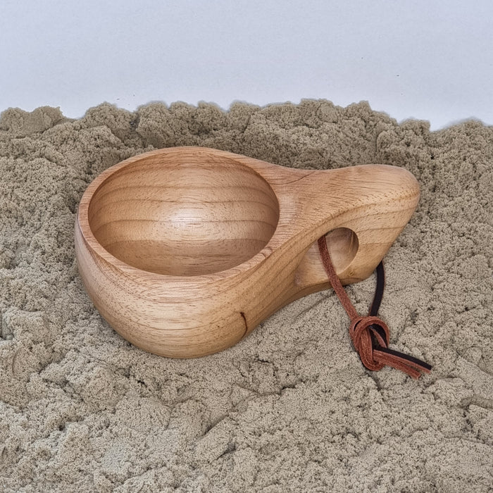 Grennn play bowl wood round- 1 ring handle