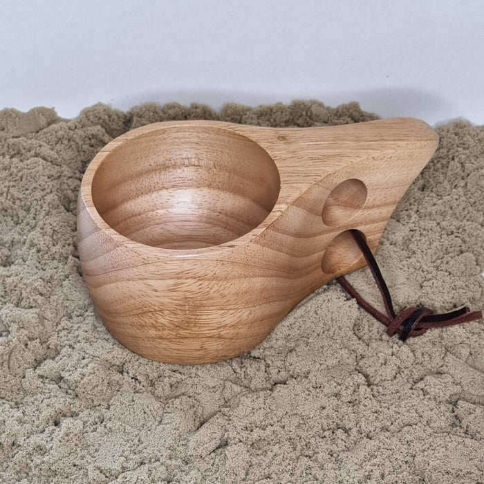 Grennn play bowl wood round- 2 ring handle