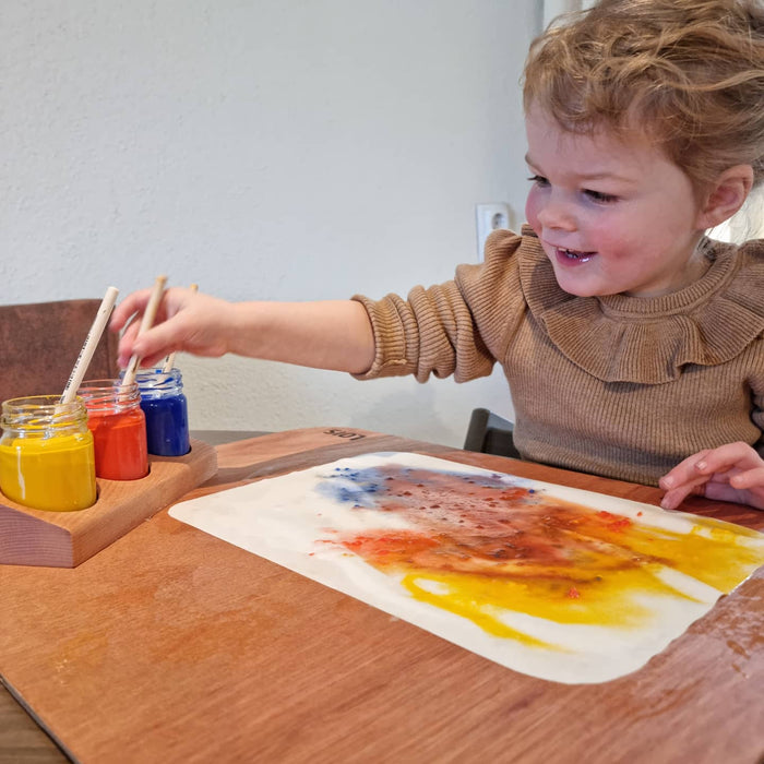 Grennn lijmpot houder beuken inclusief potje+kwastje